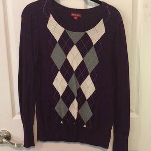 Merona Purple Argyle Sweater